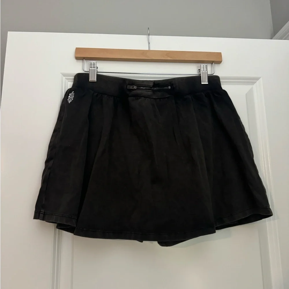 NWT Free People Women’s Hot Shot Skort Set in Washed Black Size XL